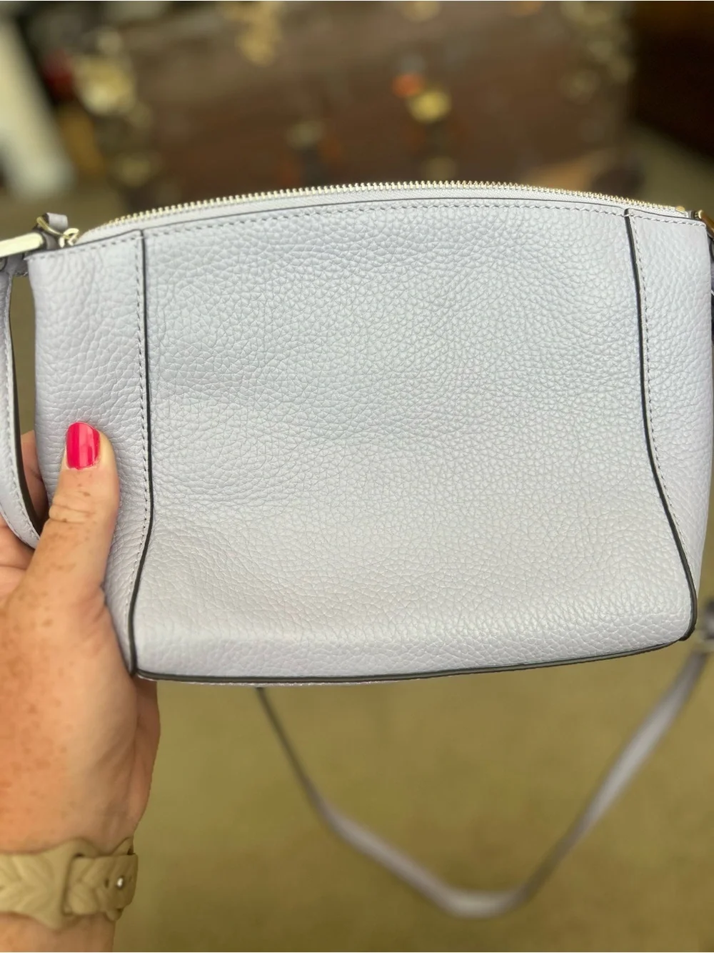 kate spade Pebbled Leather Crossbody in Light purple